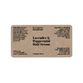 Moderne Kraftpapier Cosmetica Druppelflesje Label (Voorkant)