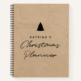 Moderne kraftpapier Eenvoudige kerstplanner Notitieboek