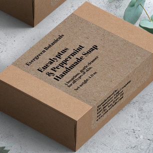 Moderne Kraftpapier Stijl Zeep Verpakkingslabel Etiket