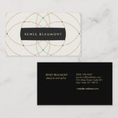 Moderne  kralen gouden draadontwerper visitekaartje (Voorkant / Achterkant)