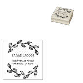 Moderne krans & aangepaste naam | Retouradres Rubberstempel (Gestempeld)