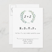 Moderne krans bruiloft RSVP kaarten (Voorkant / Achterkant)