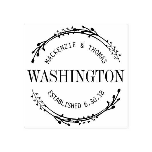 Moderne krans bruiloft stempel (Afrduk)