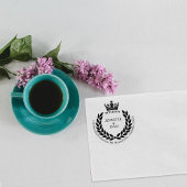 Moderne krans en kroon aangepaste retour adres rubberstempel