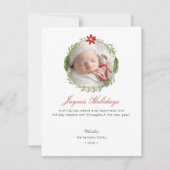 Moderne krans foto feestdagenkaart (Voorkant)