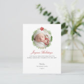 Moderne krans foto feestdagenkaart (Staand voorkant)