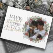 Moderne krans & foto Vrolijk kerstfeest Feestdagenkaart
