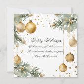 Moderne krans groen en goud prettige feestdagen feestdagenkaart (Voorkant)