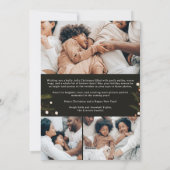 Moderne krans groene kerst familie 4 foto's feestdagenkaart (Achterkant)