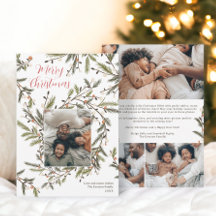 Moderne krans groene kerst familie 4 foto's