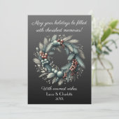 Moderne krans in Scandinavische stijl, tegen een g Feestdagenkaart (Staand voorkant)