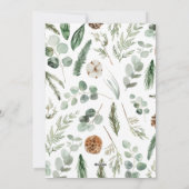 Moderne krans met blad christmas gezegend rode scr feestdagenkaart (Achterkant)