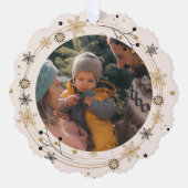 Moderne krans met Script Vrolijk Kerstfeest Ornament Kaart (Voorkant)