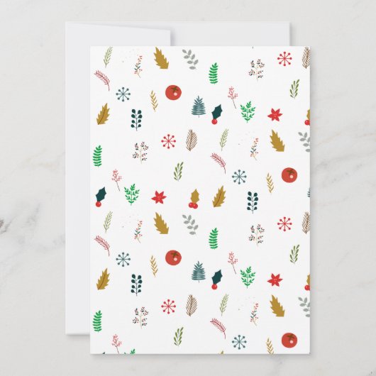 Moderne krans minimaal gebladerte Kerstvakantie Kaart (Achterkant)