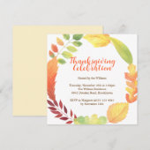 Moderne krans Oranje val laat Thanksgiving Kaart (Voorkant / Achterkant)