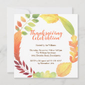 Moderne krans Oranje val laat Thanksgiving Kaart (Voorkant)