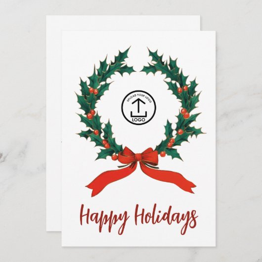 Moderne krans voor uw Logo Prettige feestdagen (Voorkant / Achterkant)