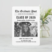 Moderne krant Afstuderen foto Kaart (Staand voorkant)