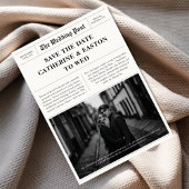 Moderne krant Bewaar de datum Kaart voor bruiloft