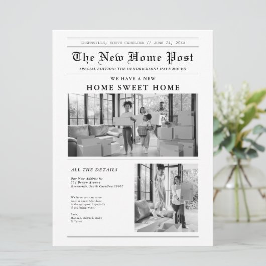 Moderne krant bewegende aankondiging (Staand voorkant)