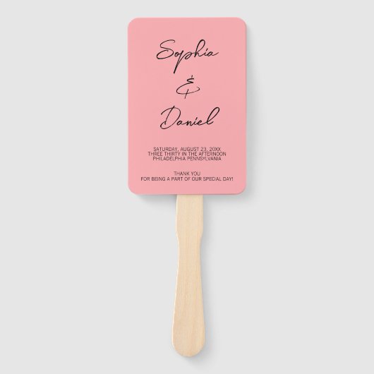 Moderne krant bruiloft gunst ceremonie tijdlijn handwaaier (Voorkant)