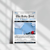 Moderne krant foto Boy Baby shower Kaart