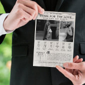 Moderne krant foto bruiloft uitnodiging tijdlijn