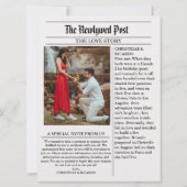 Moderne krant huwelijksvlucht trouw aankondiging (Achterkant)