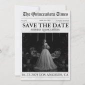 Moderne krant quinceañera foto opslaan van de datu kaart (Voorkant)