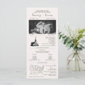 Moderne krant tijdlijn bruiloft programma (Staand voorkant)