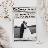 Moderne krant Unieke Pas getrouwd Trouwfoto Bedankkaart