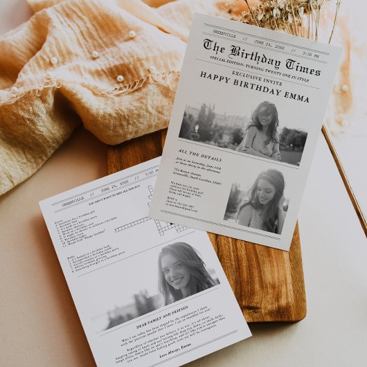 Moderne krant verjaardagsfeestje