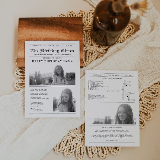 Moderne krant verjaardagsfeestje