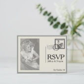  moderne krantenstijl bruiloft briefkaart (Staand voorkant)