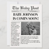 Moderne krantenzwangerschap Baby Aankondiging (Voorkant)