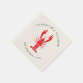 Moderne Kreeft Kook Strand Bruiloft Custom Papier Servet (Hoek)