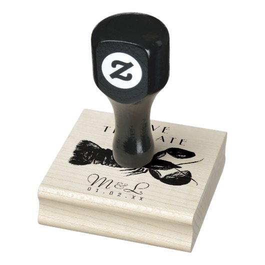 Moderne kreeft oceaan Save the Date Design Stamp Rubberstempel (Stempel)