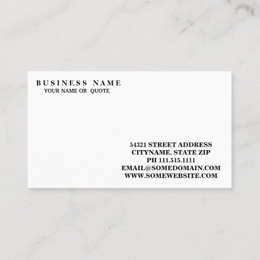 Moderne kreeft. visitekaartje (Achterkant)