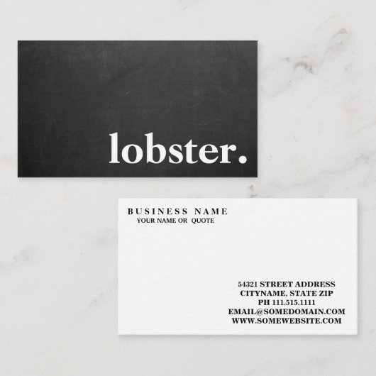 Moderne kreeft. visitekaartje (Voorkant / Achterkant)