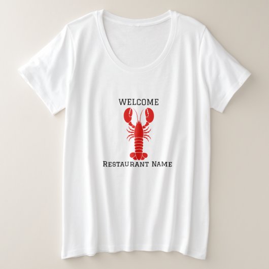 Moderne kreeft zeevruchten Verse markt welkom Grote Maat T-shirt (Design voorkant)