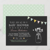 Moderne krijtbord baby shower uitnodiging (Voorkant / Achterkant)
