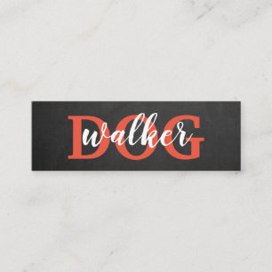 Moderne krijtbord hond walker loyaliteit ponskaart mini visitekaartje