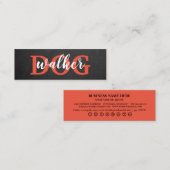 Moderne krijtbord hond walker loyaliteit ponskaart mini visitekaartje (Voorkant / Achterkant)