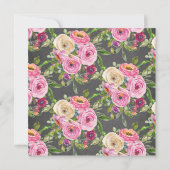 Moderne Krijtbord Roze Bloembevestiging Kaart (Achterkant)