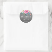 Moderne krijtbord rustieke bloemenbruiloft Sticker (Tas)