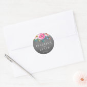 Moderne krijtbord rustieke bloemenbruiloft Sticker (Envelop)