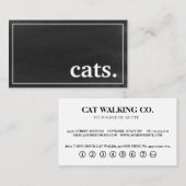 Moderne krijtbordkatten. Loyaliteit ponskaart Visitekaartje (Voorkant / Achterkant)