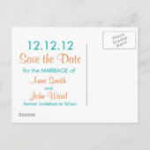 Moderne kringen slaan de datum op - Sinaasappel & Aankondigingskaart (Achterkant)