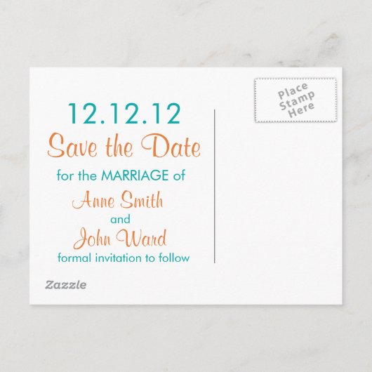 Moderne kringen slaan de datum op - Sinaasappel &  Aankondigingskaart (Achterkant)