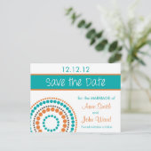 Moderne kringen slaan de datum op - Sinaasappel & Aankondigingskaart (Staand voorkant)